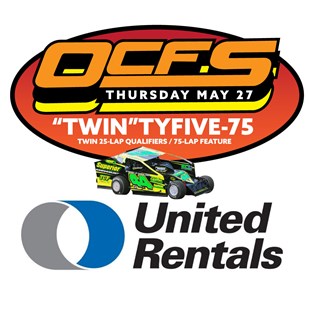 “TWIN”TY-FIVE-75 BIG-BLOCK MODIFIEDS ON THURSDAY, MAY 27 AT ORANGE COUNTY FAIR SPEEDWAY
