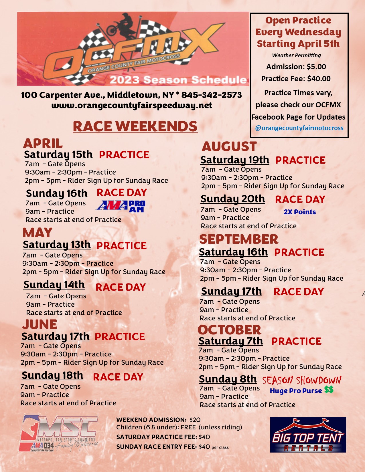 2023 Pit Admission Season Pit Passes Orange County Fair Speedway