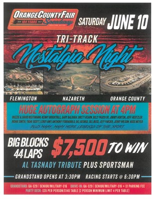 JUNE 10 - TRI-TRACK NOSTALGIA NIGHT – A FULL NIGHT OF RACING AND REMEMBERING!