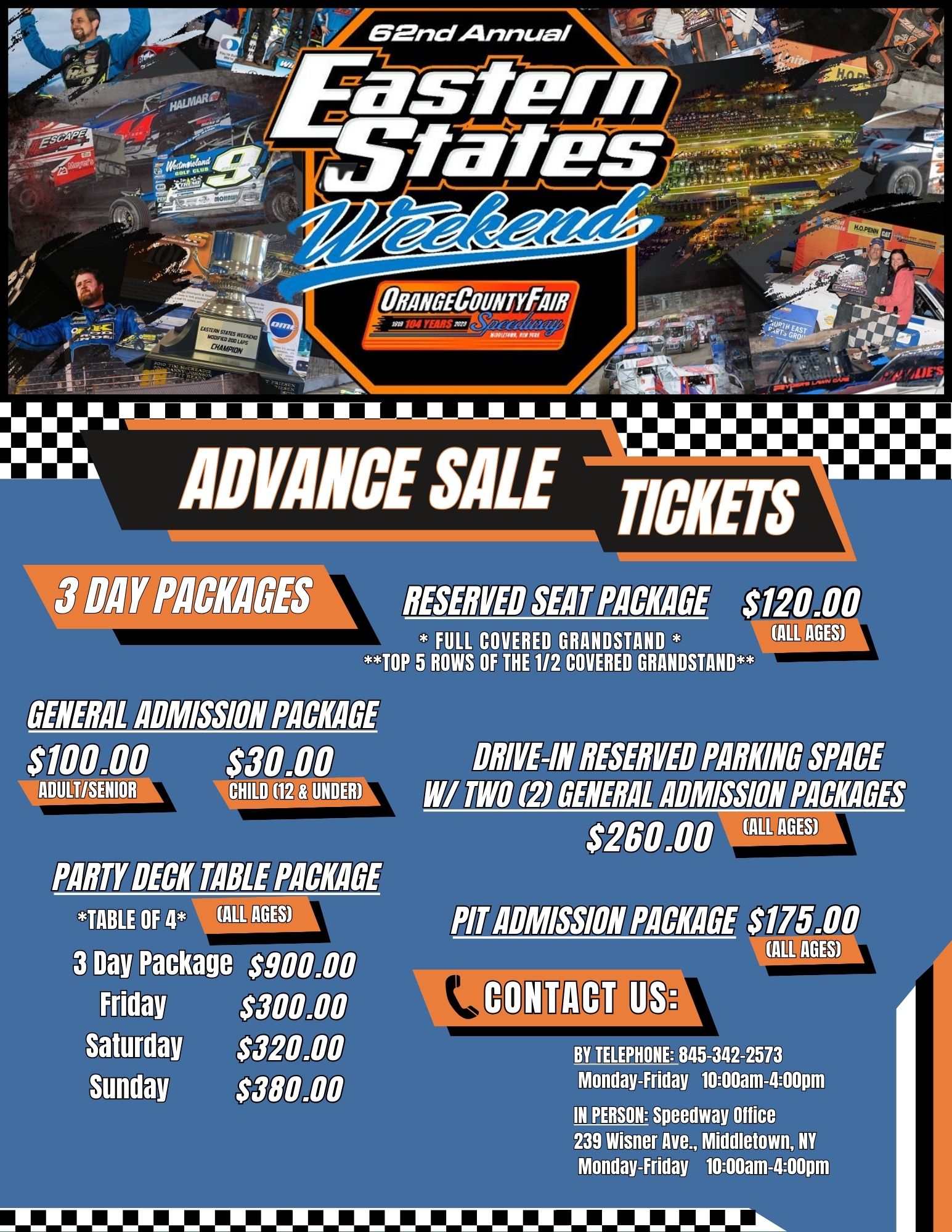 ADVANCE SALE TICKETS Orange County Fair Speedway